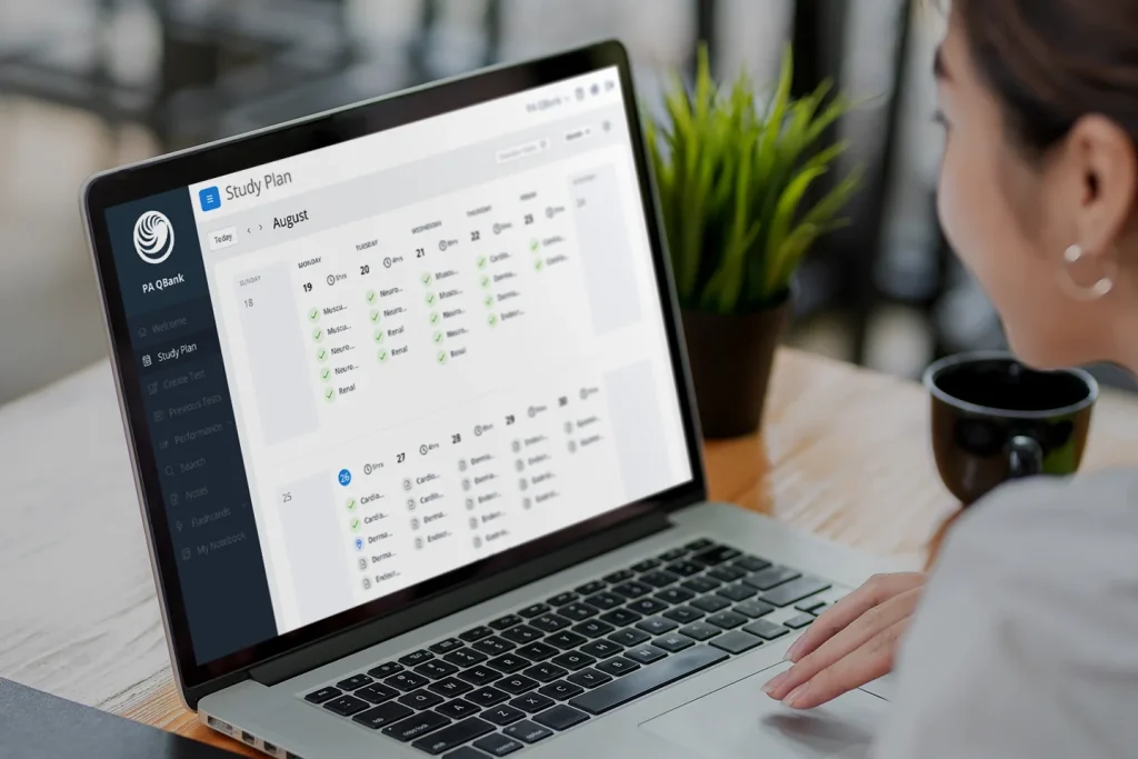 Physician assistant student creating a study plan for the PANCE/PANRE with UWorld