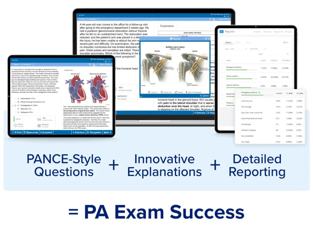 PANCE-Style Questions + Innovative Explanations + Detailed Reporting = PA Exam Success
